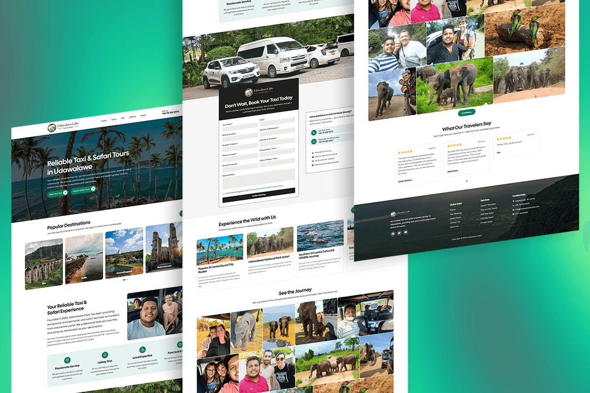 Taxi & Safari Booking Website for a Travel Service